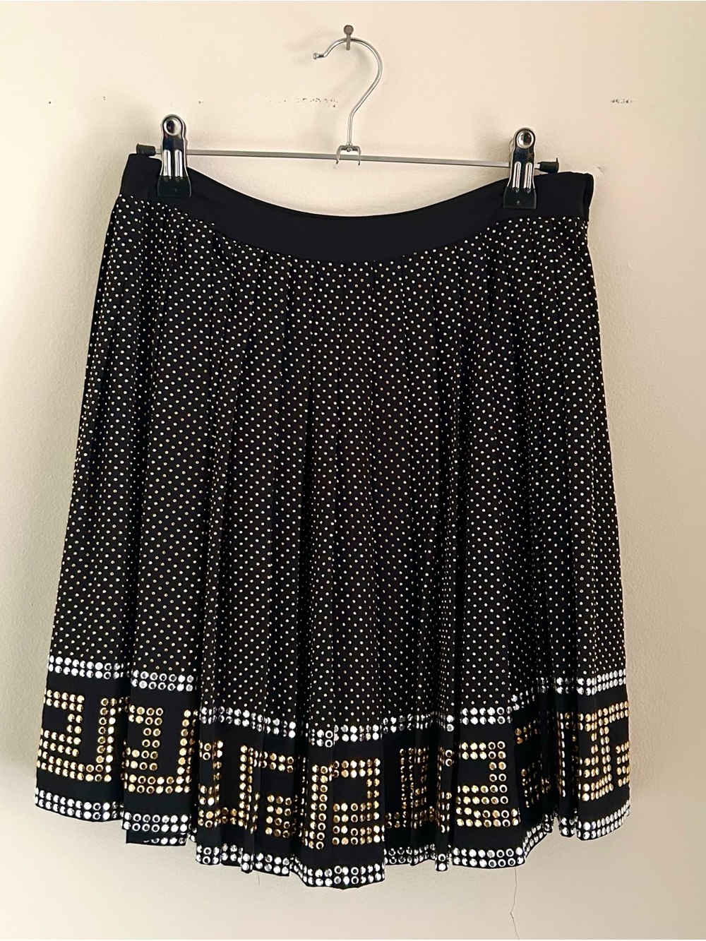 Versace for H&M Studded Greek Key Skirt — Black/Gold Size 4